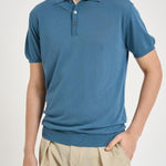 Polo uomo in maglia celeste carta zucchero M060526 255 ACCADEMIE TESSILI 