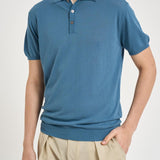 Polo uomo in maglia celeste carta zucchero M060526 255 ACCADEMIE TESSILI 