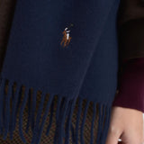 Sciarpa donna con frange blu 449959359 009 RALPH LAUREN 