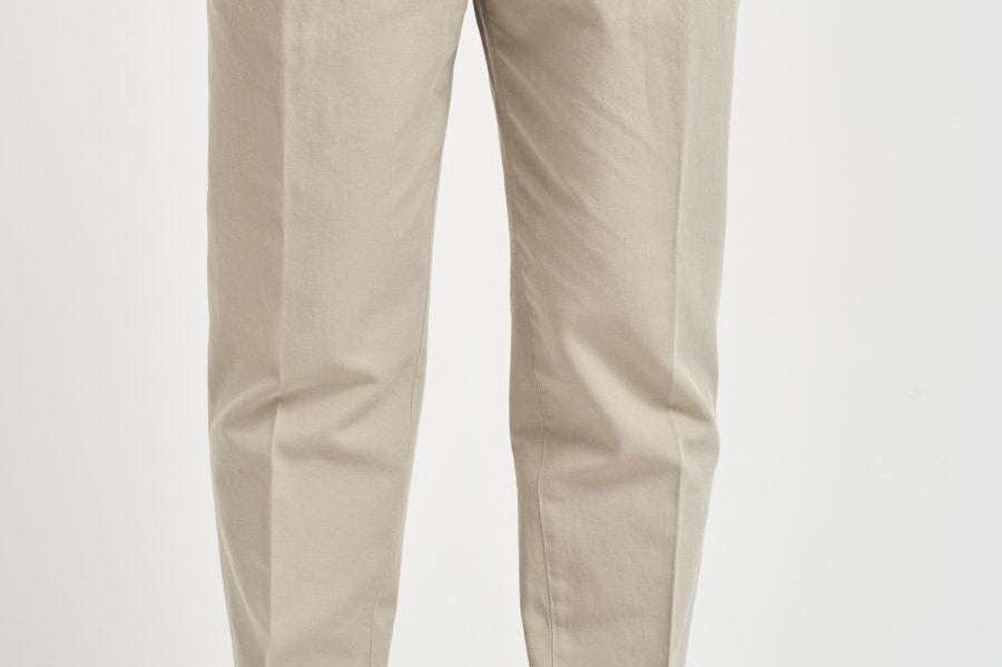 Pantalone uomo doppia pinces beige BELLOD 30001623 BRIGLIA 