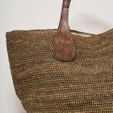 Borsa donna Tokyo in rafia marrone TOKYOII DARKTEA IBELIV 