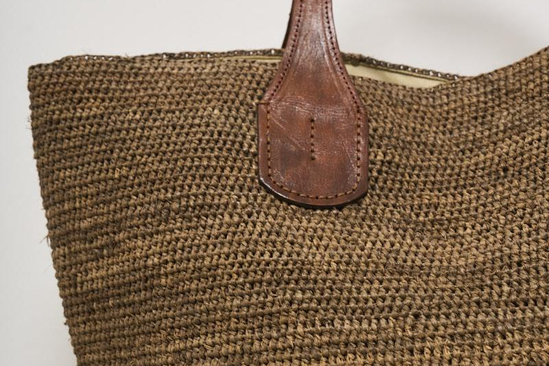 Borsa donna Tokyo in rafia marrone TOKYOII DARKTEA IBELIV 