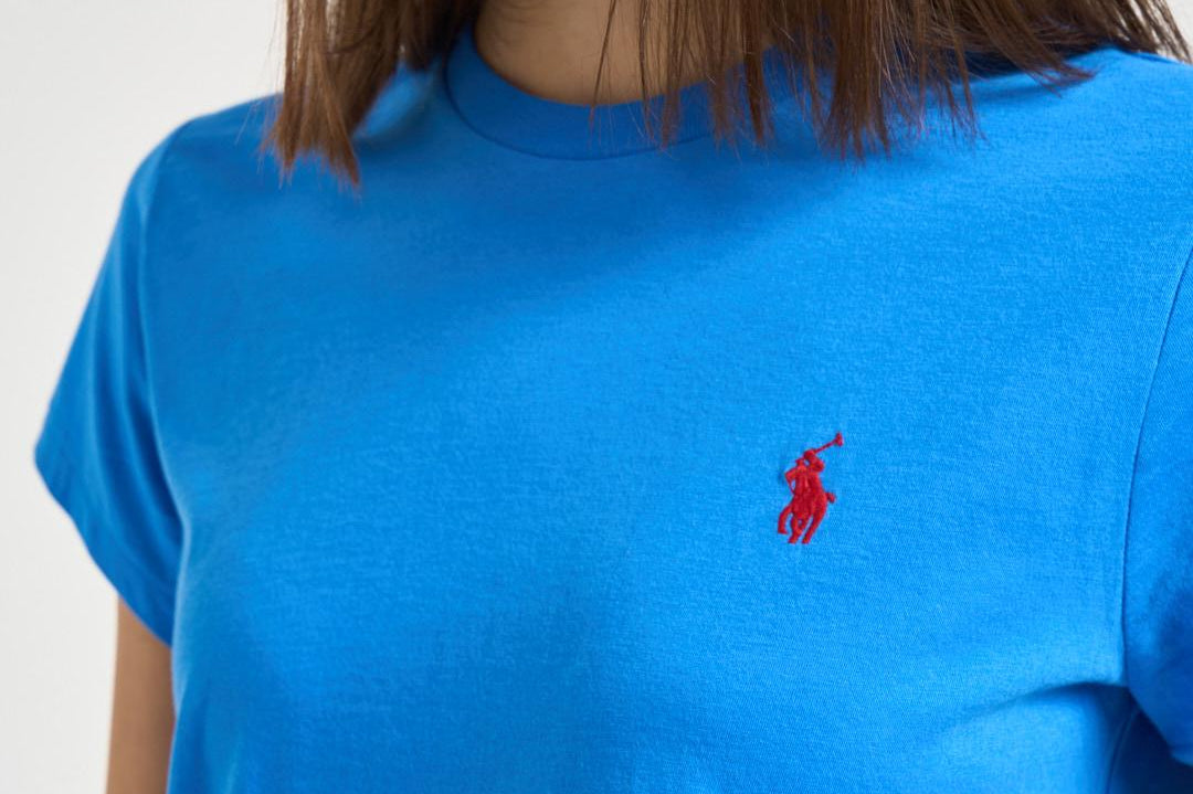 T-shirt donna girocollo azzurro 211B14605 004 RALPH LAUREN 