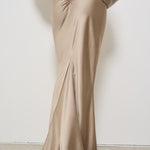 Gonna donna lunga satina beige T170351A GREIGE THE ANDAMANE 