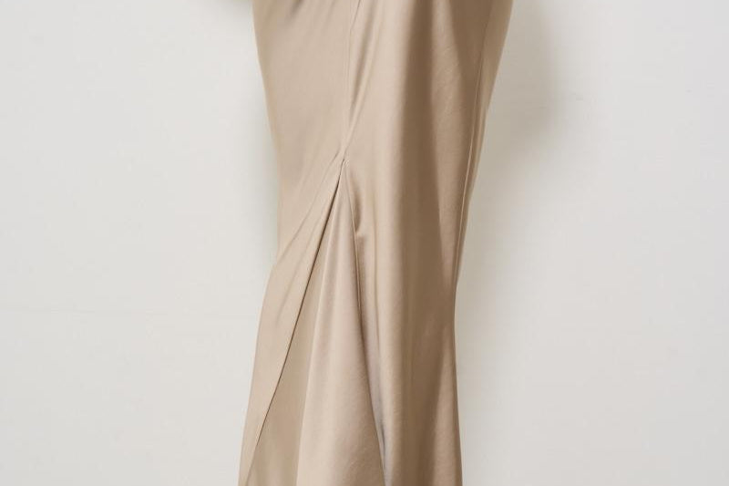 Gonna donna lunga satina beige T170351A GREIGE THE ANDAMANE 