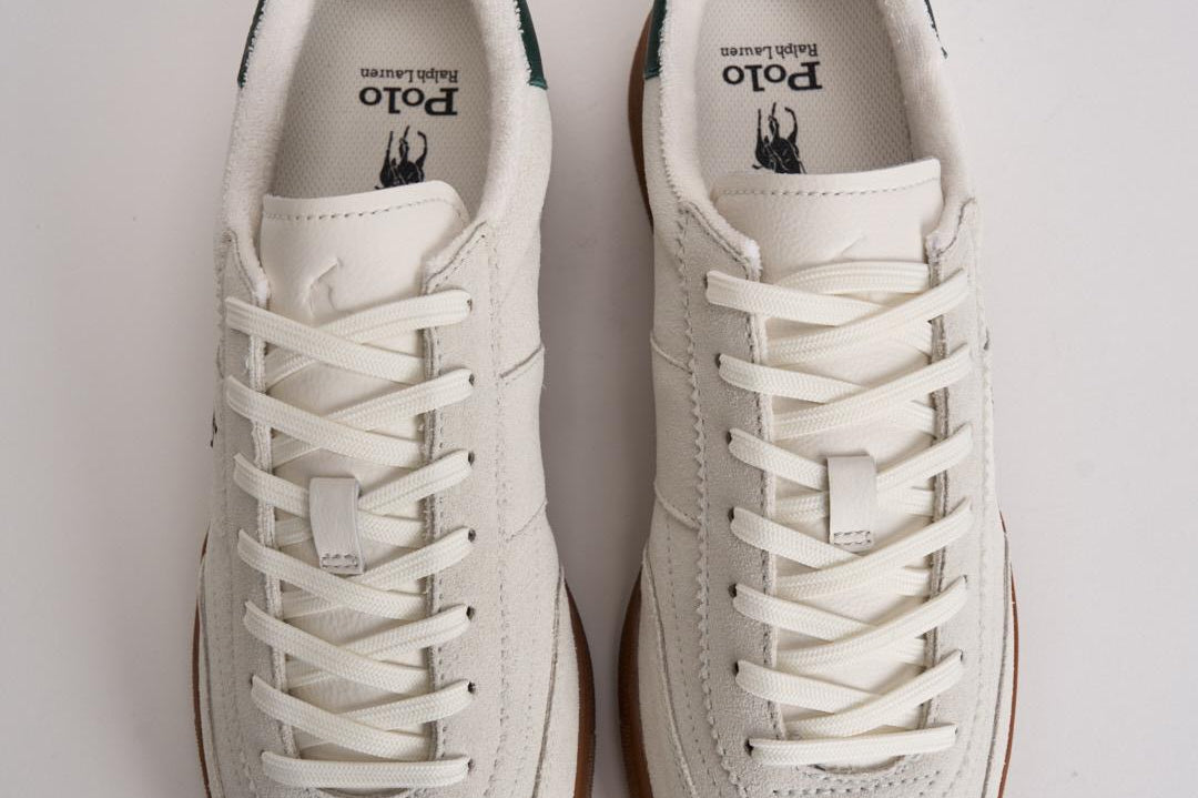 Sneakers uomo in camoscio bianca e verde 809P09753 002 RALPH LAUREN 