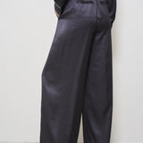 Pantaloni donna in raso blu P04052 6638061 PESERICO 