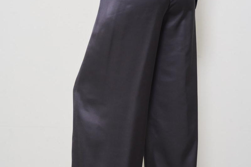 Pantaloni donna in raso blu P04052 6638061 PESERICO 