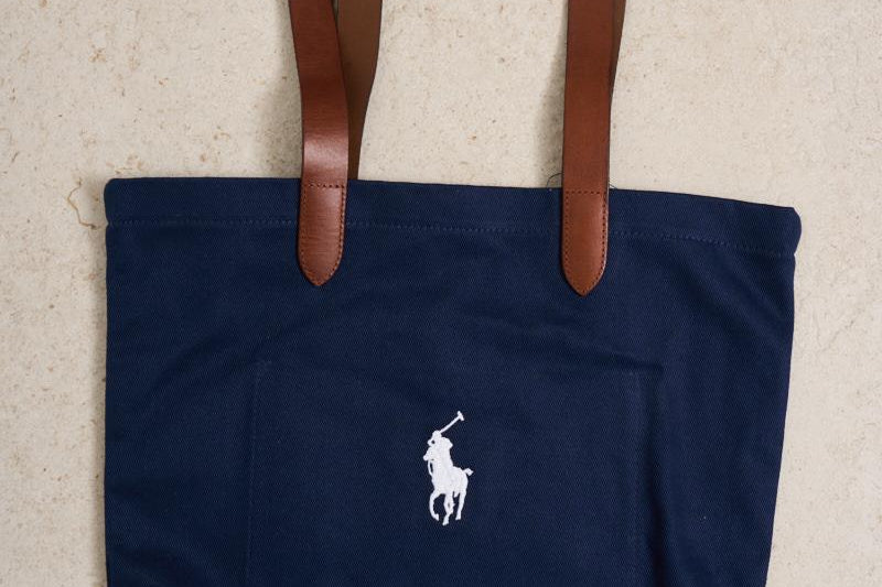 Tote donna in tela blu notte 405970397 001 RALPH LAUREN 