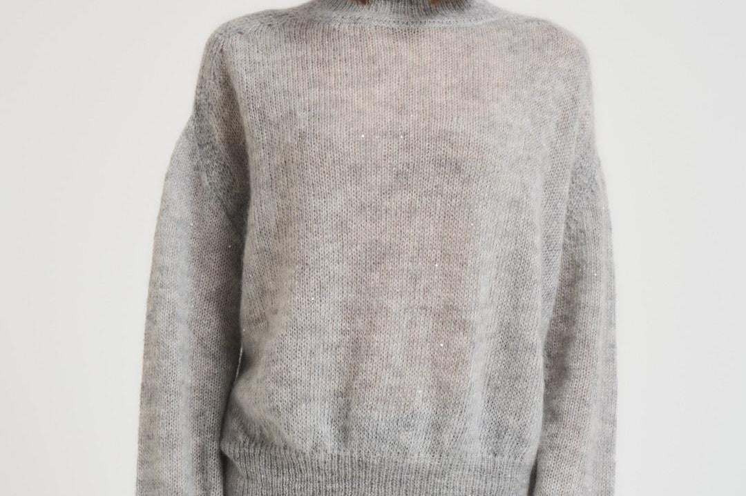 Dolcevita donna in mohair grigio chiaro L5WG58 X47 LIVIANA CONTI 