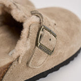 Scarpa donna Boston con pelliccia di agnello taupe 1028299 TAUPE BIRKENSTOCK 