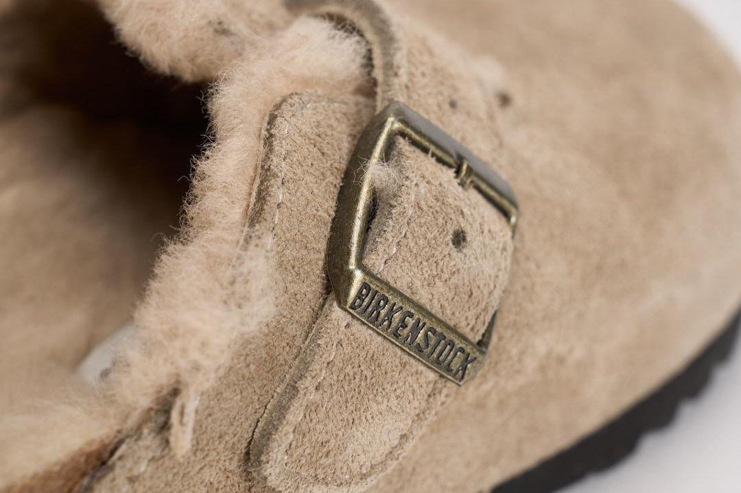 Scarpa donna Boston con pelliccia di agnello taupe 1028299 TAUPE BIRKENSTOCK 