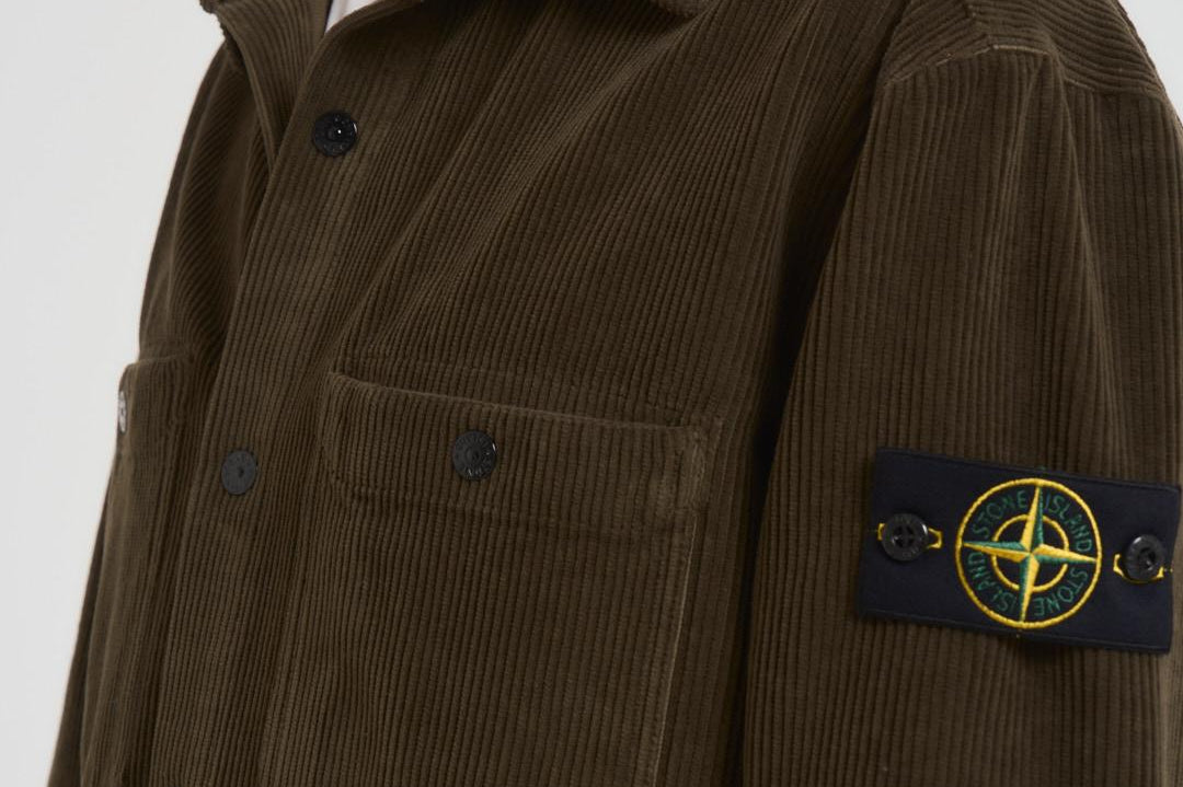 Camicia uomo a coste verde bosco 1200012 S0212V0054 STONE ISLAND 