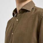 Camicia uomo in lino tortora J66TNP UQ2 ACCADEMIE TESSILI 