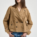 Trench donna corto doppiopetto cammello S1183 191 BAZAR DELUXE 