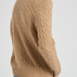 Maglia uomo a treccia cammello 710876762 009 RALPH LAUREN 