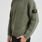 Maglia uomo Cotton Chenille verde militare 5100019 S00N5V0055 STONE ISLAND 
