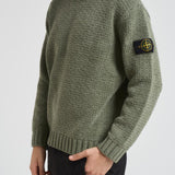 Maglia uomo Cotton Chenille verde militare 5100019 S00N5V0055 STONE ISLAND 