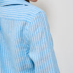 Camicia donna in lino gessata celeste 211970691 004 RALPH LAUREN 