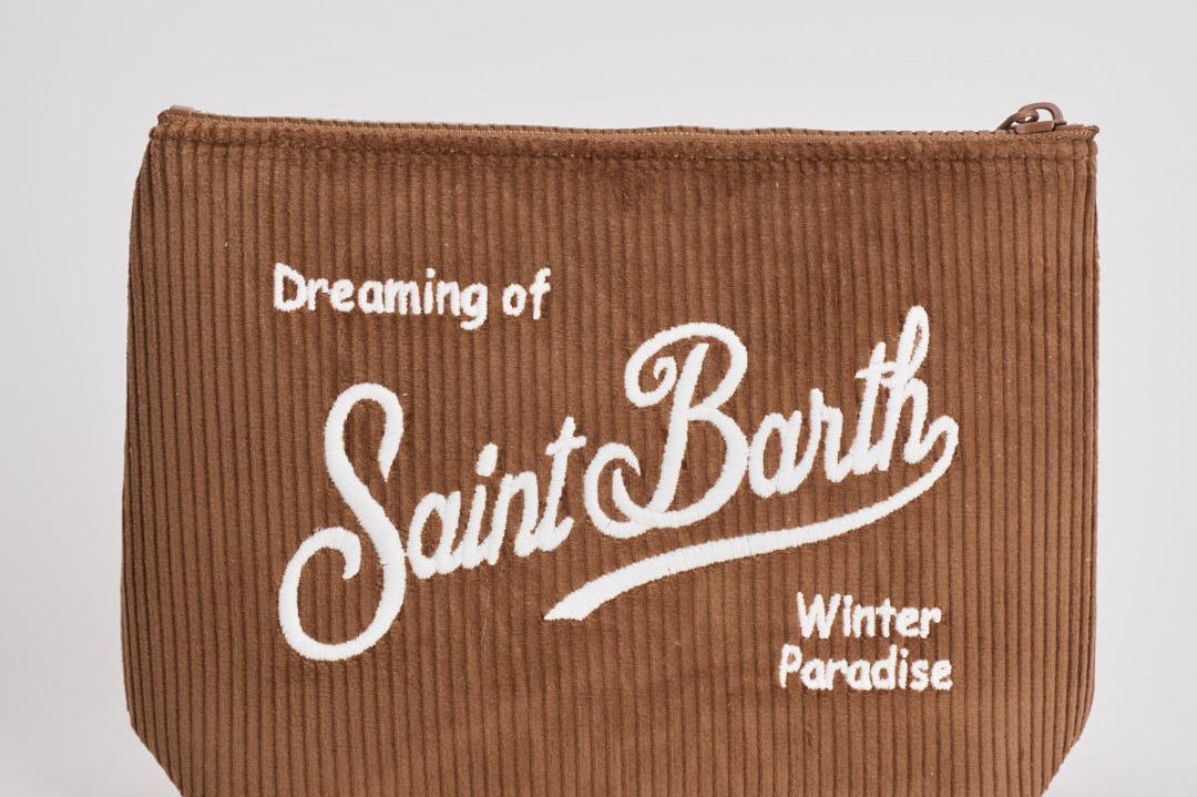Pochette donna Aline Corduroy in velluto marrone ALINE COURD18 MC2 SAINT BARTH 