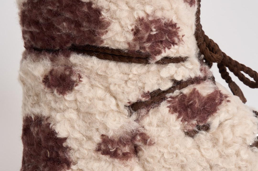 Stivale donna MB ICON LOW CURLY con stampa cow 1409690 MM04YELLOWPINK MOON BOOT 