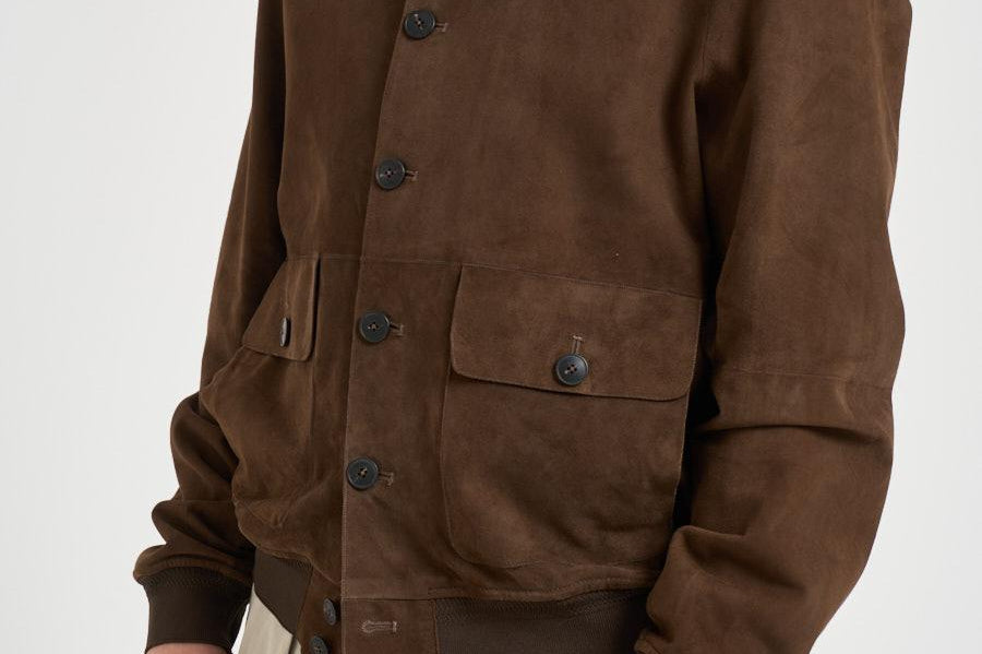 Giubbotto uomo in suede marrone RIVERSIDE SUEDE126 THE JACK LEATHERS 