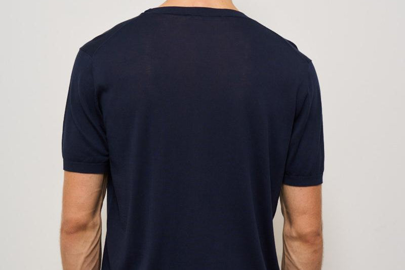 T-shirt uomo in maglia girocollo blu K100421 38 KANGRA 