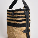 Borsa donna Bayia in rafia beige e nera PP0017FB D1X06MBKNL ISABEL MARANT 