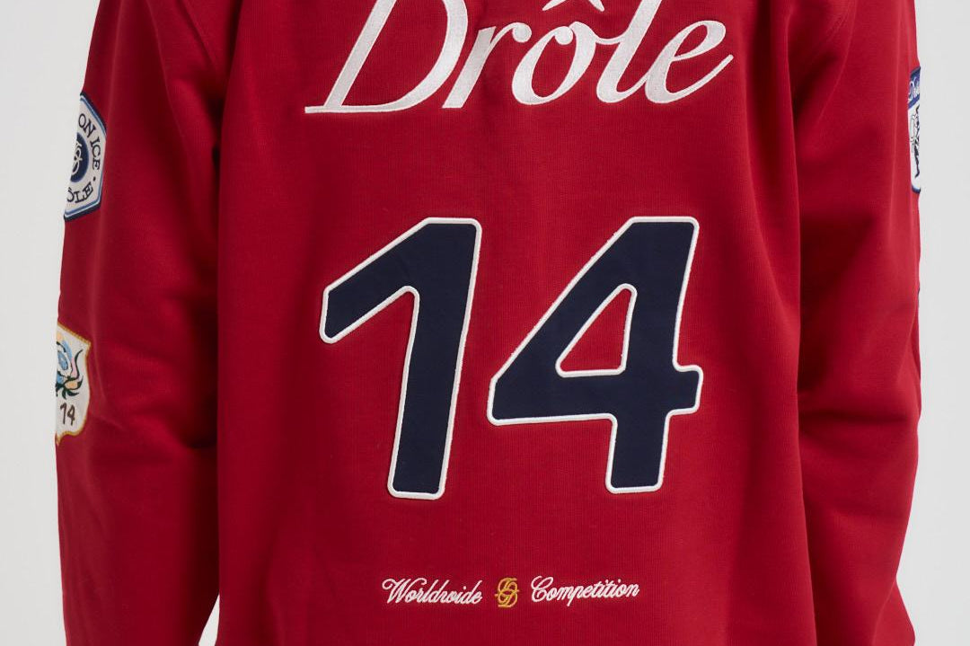 Polo uomo con patch rossa PL158 CO127RED DROLE DE MONSIEUR 