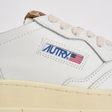 Sneakers Medalist Low donna bianche e animalier AULW HJ02 AUTRY 