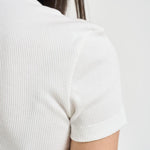 T-shirt donna a costine bianca TF5538 70V LACOSTE 