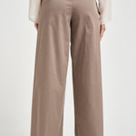 Pantalone donna palazzo sartoriale tortora A04638 01037149 PESERICO 