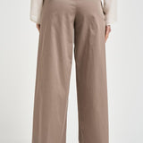 Pantalone donna palazzo sartoriale tortora A04638 01037149 PESERICO 
