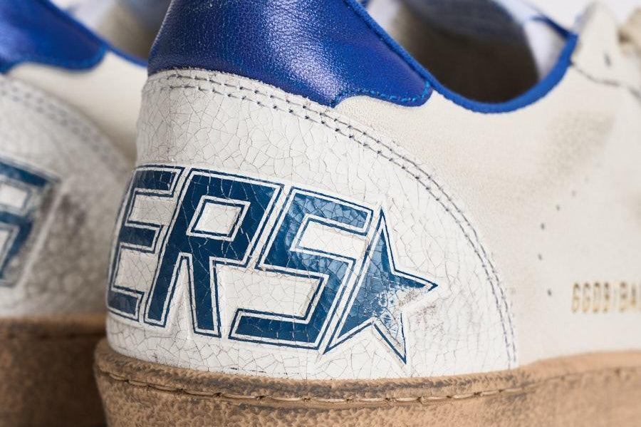 Sneakers uomo Ball Star bianco e blu elettrico GMF00117 F00219810327 GOLDEN GOOSE 