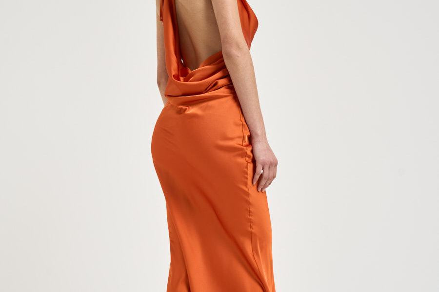 Abito donna lungo arancione 16115 ORANGE ACTUALEE 
