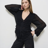 Blusa donna nera Axeline HT0552FA C1J07E01BK MARANT ETOILE 