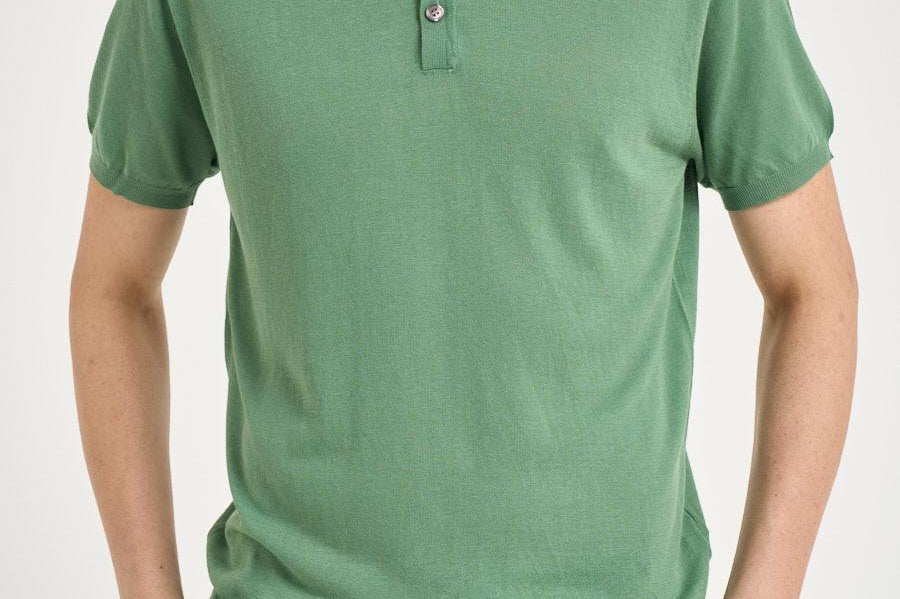 Polo uomo in maglia verde acqua M060526 1310 ACCADEMIE TESSILI 
