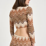 Top donna degradé zig zag marrone SIVIGLIA 01846L MC2 SAINT BARTH 