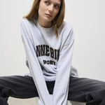 Felpa donna grigia con logo nero 5205 GREY ANINE BING 