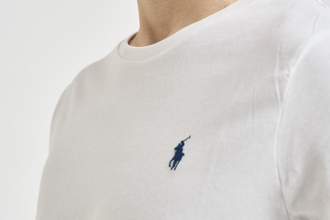 T-shirt uomo girocollo bianca con logo 710680785 003 RALPH LAUREN 