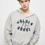 Felpa uomo con cappuccio grigia GUP02170 P00186160583 GOLDEN GOOSE 