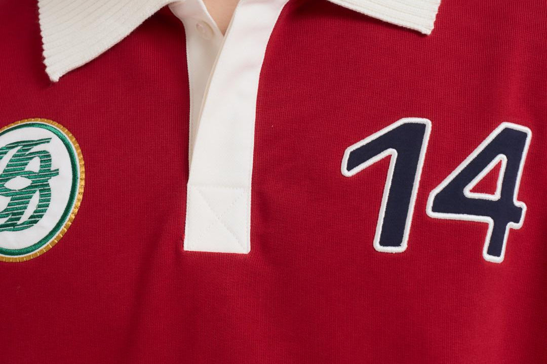 Polo uomo con patch rossa PL158 CO127RED DROLE DE MONSIEUR 