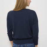 Maglia donna girocollo blu 850224 ZA469Z2068 INCOTEX 