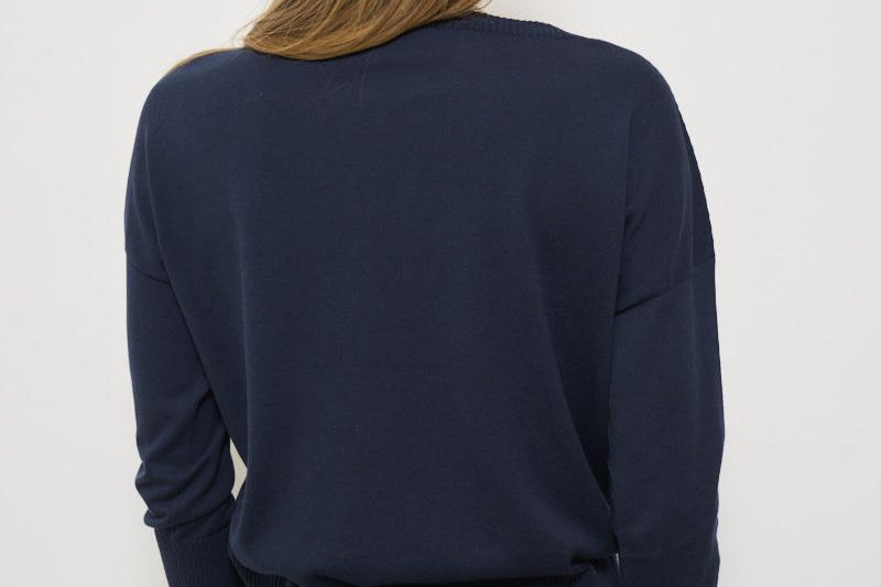Maglia donna girocollo blu 850224 ZA469Z2068 INCOTEX 