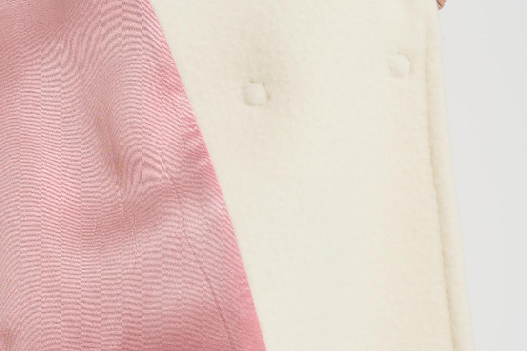 Cappotto donna midi in lana panna NAUSICA FENICE100 ACCADEMIE TESSILI 