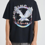 T-shirt uomo girocollo grigia con stampa TT13012 VINTAGEBLACK0027 RHUDE 