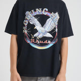 T-shirt uomo girocollo grigia con stampa TT13012 VINTAGEBLACK0027 RHUDE 