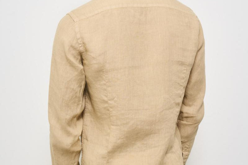 Camicia uomo beige X66TNW US5 ACCADEMIE TESSILI 