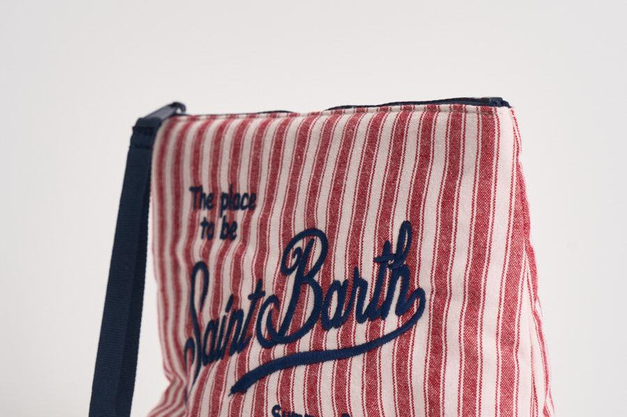 Pochette donna Aline in cotone a righe rossa ALINECOTTON 00564L MC2 SAINT BARTH 