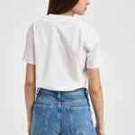T-shirt donna girocollo bianca con ricamo EMILIE 08645L MC2 SAINT BARTH 